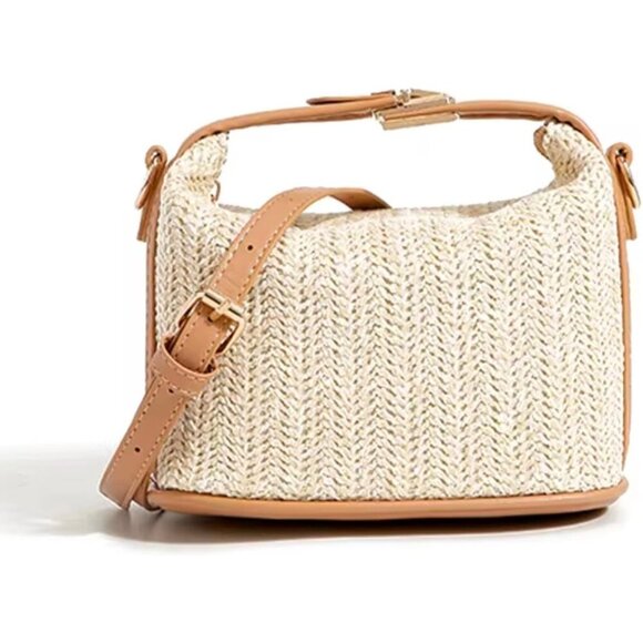 Women Woven Straw Crossbody Bag Boho Summer Handbag Casual Chic Purse